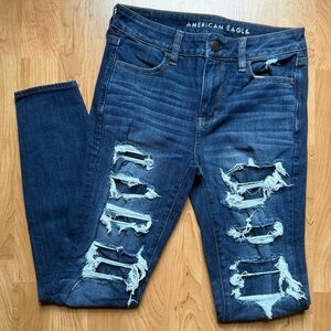 American Eagle Outfitters 360 Stretch Hi-Rise Jegging, Distressed